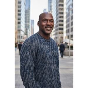 Jhane Barnes 1980s Menswear Geometric Vintage Crew Neck Sweater Cosby Sweater